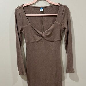 Only Navy ribbed long sleeve dress